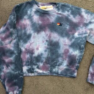 Aviator Nation Purple and Gray Tie-Dye Sweatshirt